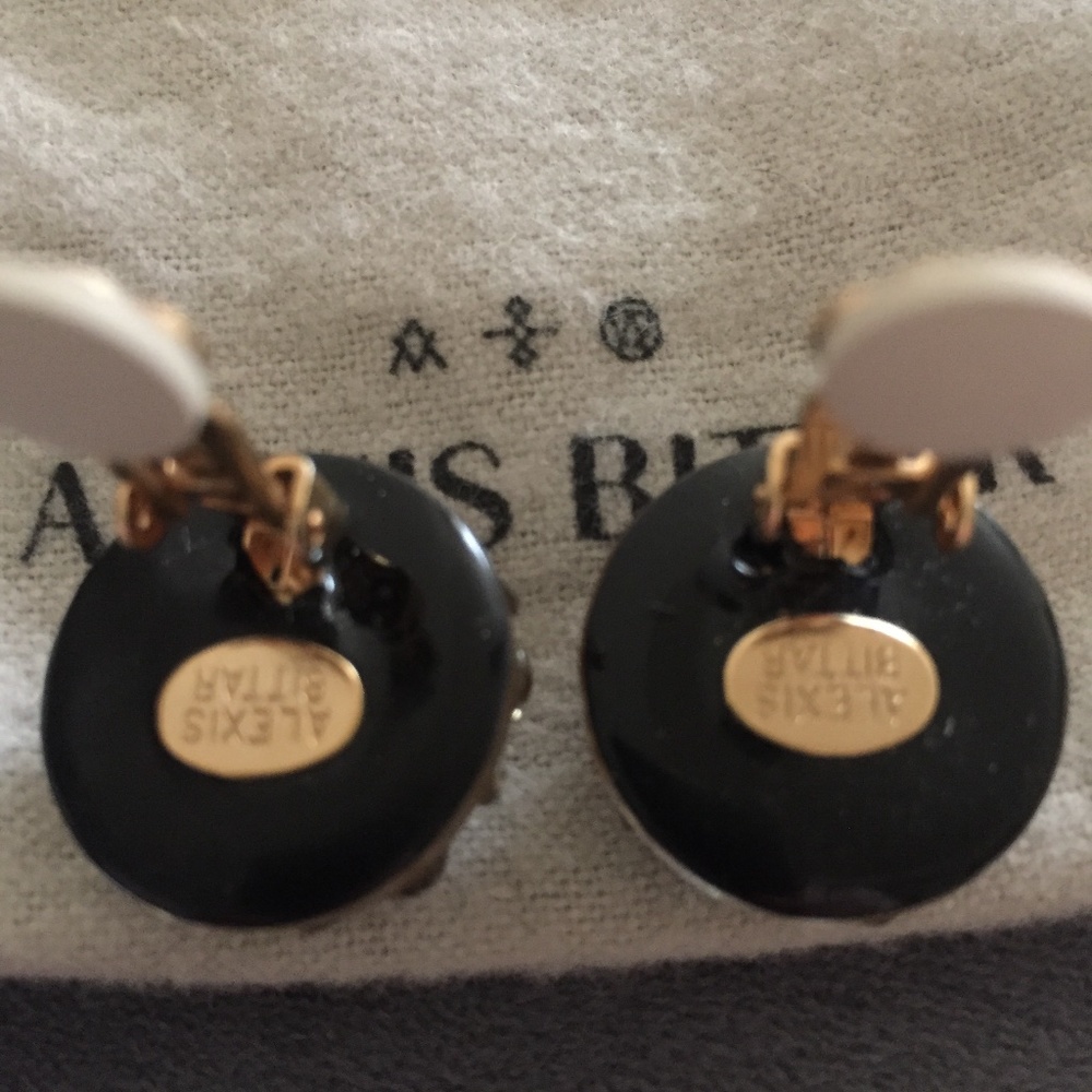 Alexis Bittar Lucite Crystal Dome Clip On Earrings - Picture 3 of 3